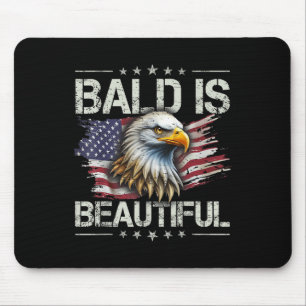 Bald Is Beautiful 4th Of July Independence Day Ame Mouse Pad