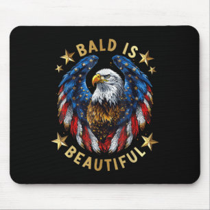 Bald Is Beautiful 4th Of July Independence Day Ame Mouse Pad