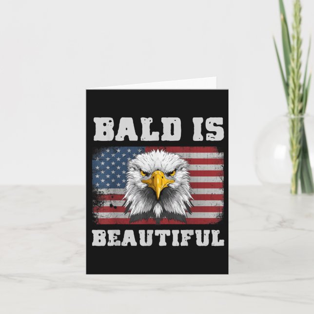 Bald Is Beautiful 4th Of July Independence Day Bal Card (Front)
