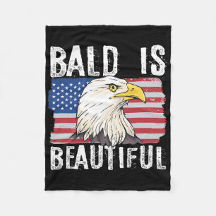 Bald Is Beautiful 4th Of July Independence Day Bal Fleece Blanket