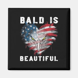 Bald Is Beautiful 4th Of July Independence Day Bal Magnet