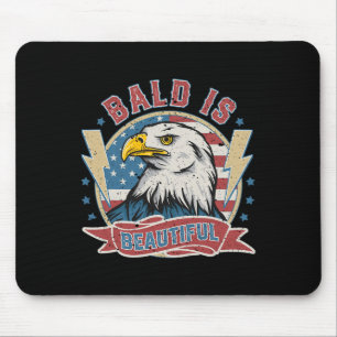 Bald Is Beautiful 4th Of July Independence Day Bal Mouse Pad
