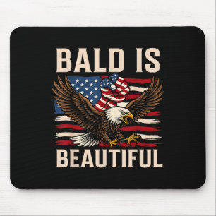 Bald Is Beautiful 4th Of July Independence Day Bal Mouse Pad