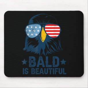 Bald Is Beautiful 4th Of July Independence Day Bal Mouse Pad