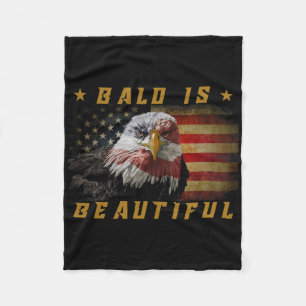 Bald Is Beautiful 4th Of July Independence Day Usa Fleece Blanket
