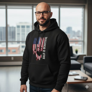 Bald Is Beautiful American Flag Hoodie