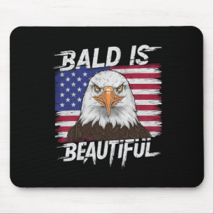 Bald Is Beautiful Patriotic Men Women Funny Bald E Mouse Pad
