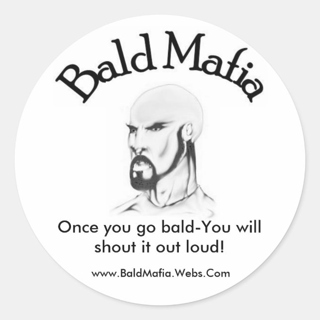 Bald Mafia Sticker - Large (Front)