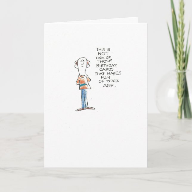 Bald man fun of age card (Front)