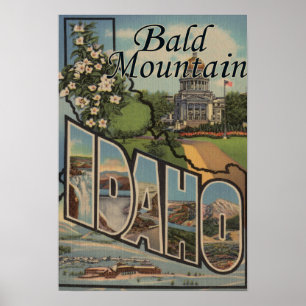 Bald Mountain, Idaho - Large Letter Scenes Poster