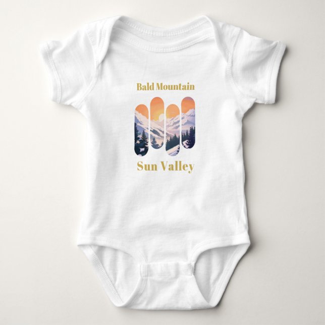 Bald Mountain ski - Sun Valley Baby Bodysuit (Front)