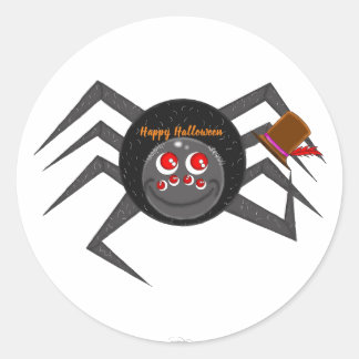 bald spider classic round sticker