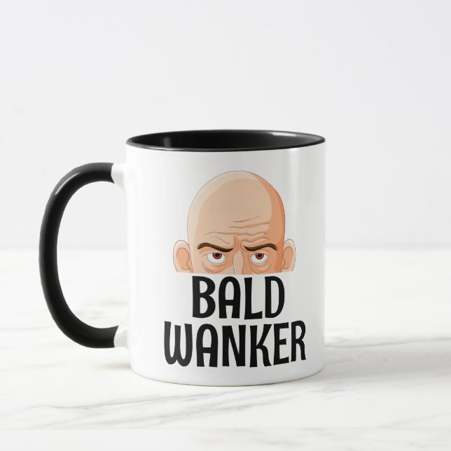  Bald wanker mug, Christmas Gift for someone bald Mug (Left)