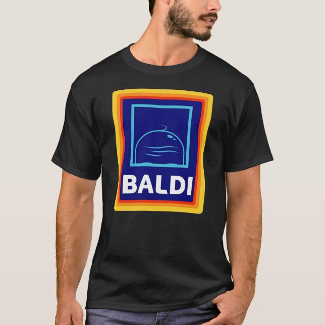 Baldi Bald head Aldi Logo T-Shirt (Front)