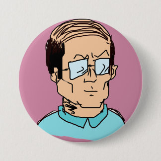 baldness 7.5 cm round badge