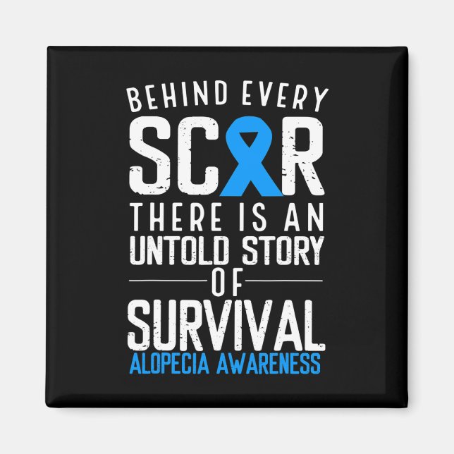 Baldness Hair Loss Blue Ribbon Alopecia Areata Awa Magnet (Front)