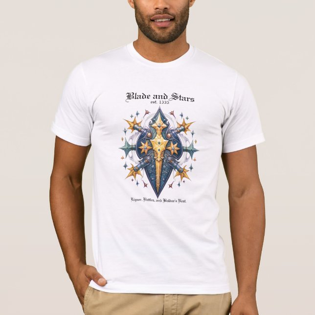 Baldur's Gate 3 Blade and Stars Fanart T-Shirt (Front)