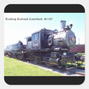 Baldwin Built Reading Railroad Camelback  #1187 Square Sticker