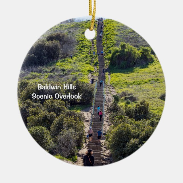 Baldwin Hills Scenic Overlook, Los Angeles Ceramic Ornament (Front)