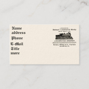 Baldwin Locomotive Works 1895 Business Cards