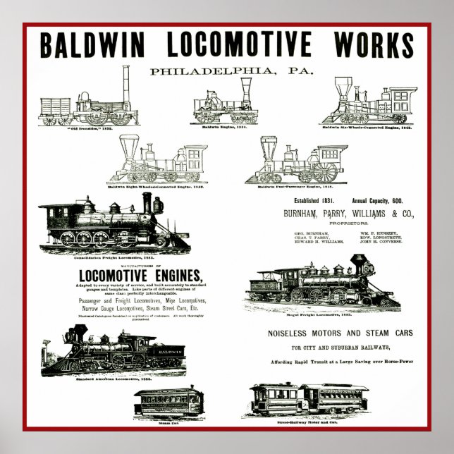 Baldwin Locomotive Works Poster (Front)