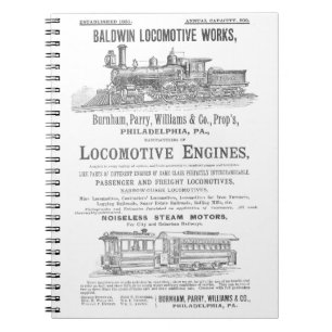 Baldwin Locomotive Works Railway Locomotives Notebook