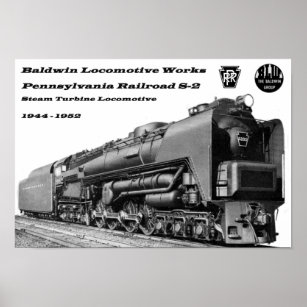 Baldwin Locomotive Works S-2 PRR Steam Turbine Poster