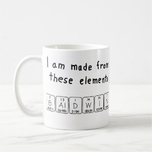 Baldwin periodic table name mug