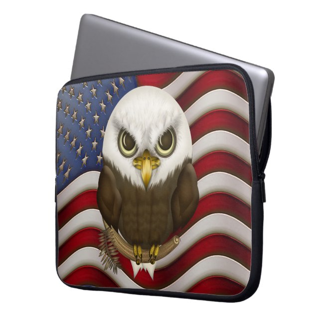 Baldwin The Cute Bald Eagle Laptop Sleeve (Front Left)