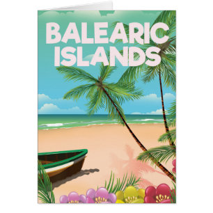 Balearic Islands beach travel poster