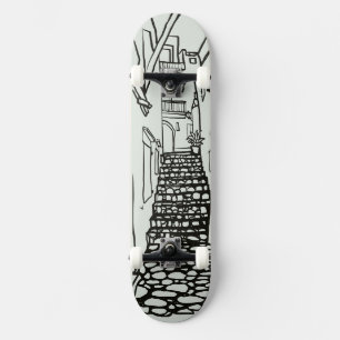 Balearic Islands Line Art Skate Deck