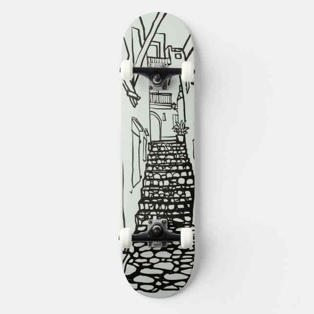 Balearic Islands Line Art Skate Deck (Front)