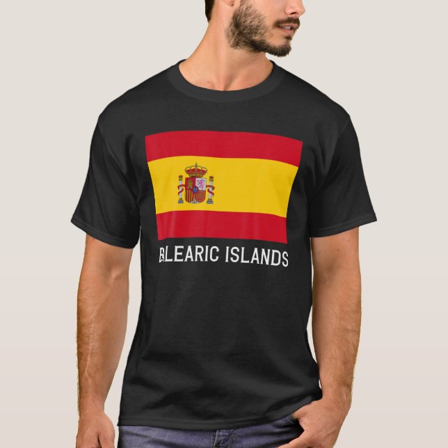 Balearic Islands Spain Flag Emblem Escudo Bandera T-Shirt (Front)