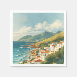 Balearic Islands Vintage French Riviera Travel Napkin