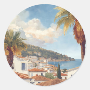 Balearic Islands Vintage French Travel Classic Round Sticker