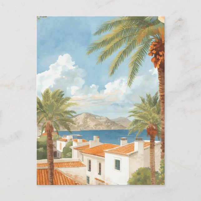 Balearic Islands Vintage French Travel Holiday Postcard (Front)