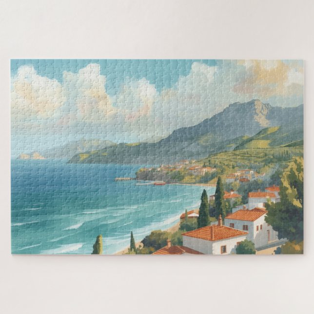 Balearic Islands Vintage French Travel Jigsaw Puzzle (Horizontal)