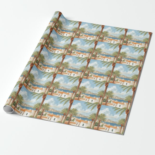 Balearic Islands Vintage French Travel Wrapping Paper (Unrolled)