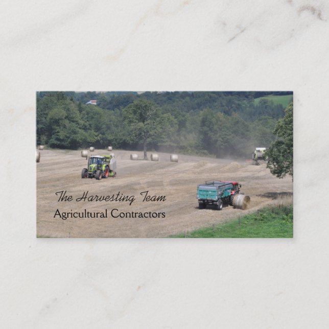Baler and combine harvesting business card (Front)