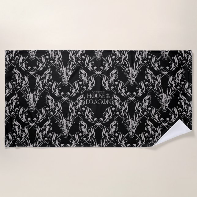 Balerion Skull Pattern Beach Towel (Front)