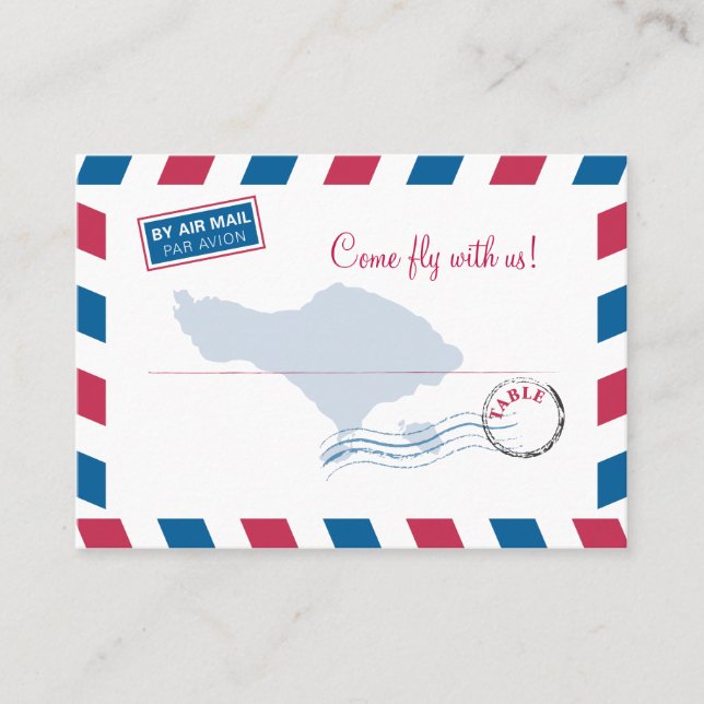 Bali Air Mail Escort/Seating Card Wedding (Front)