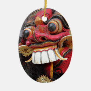 Bali Barong mask Ceramic Ornament