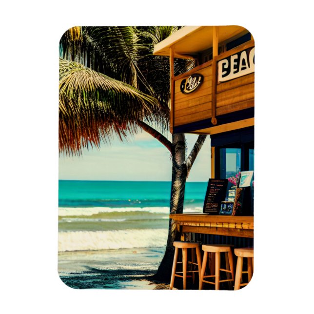 Bali Beach Cafe Bar Magnet (Vertical)