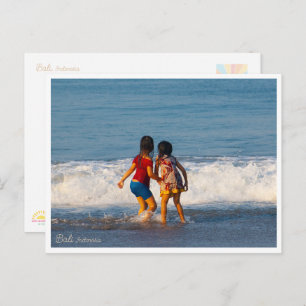 Bali Beach Kids Playing – Postcard