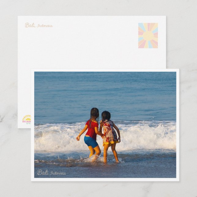 Bali Beach Kids Playing – Postcard (Front/Back)