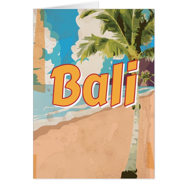 Bali Beach vintage travel poster (Front)