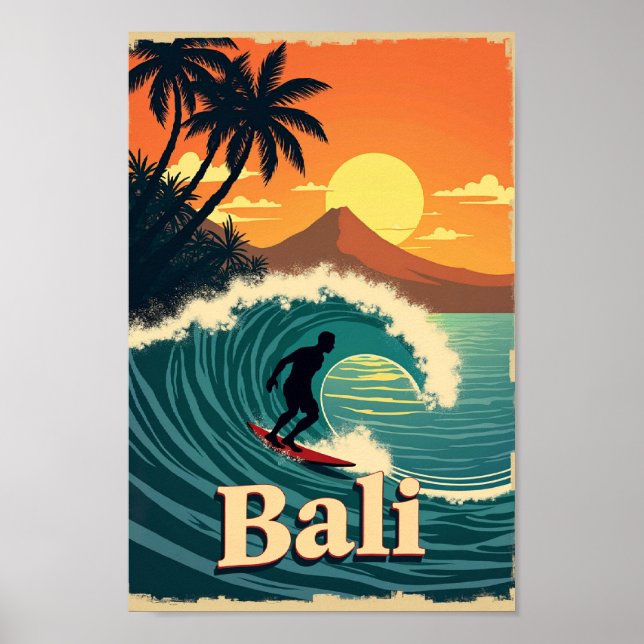 Bali Bliss – A Retro Surf Paradise Poster (Front)
