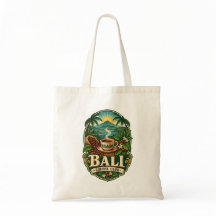Bali Coffee Club Vintage Budget Tote Bag