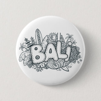 Bali doodle 6 cm round badge