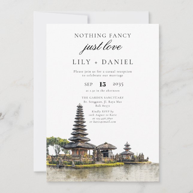 Bali Elopement Wedding Reception Invitation (Front)